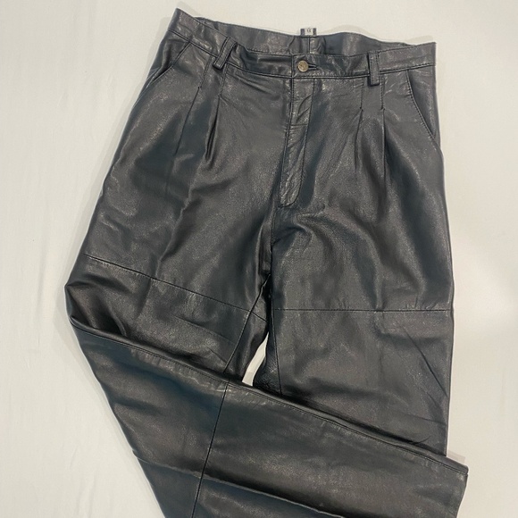 Bagazio Men's Vintage 100% Leather Pants - 34 - Picture 1 of 9